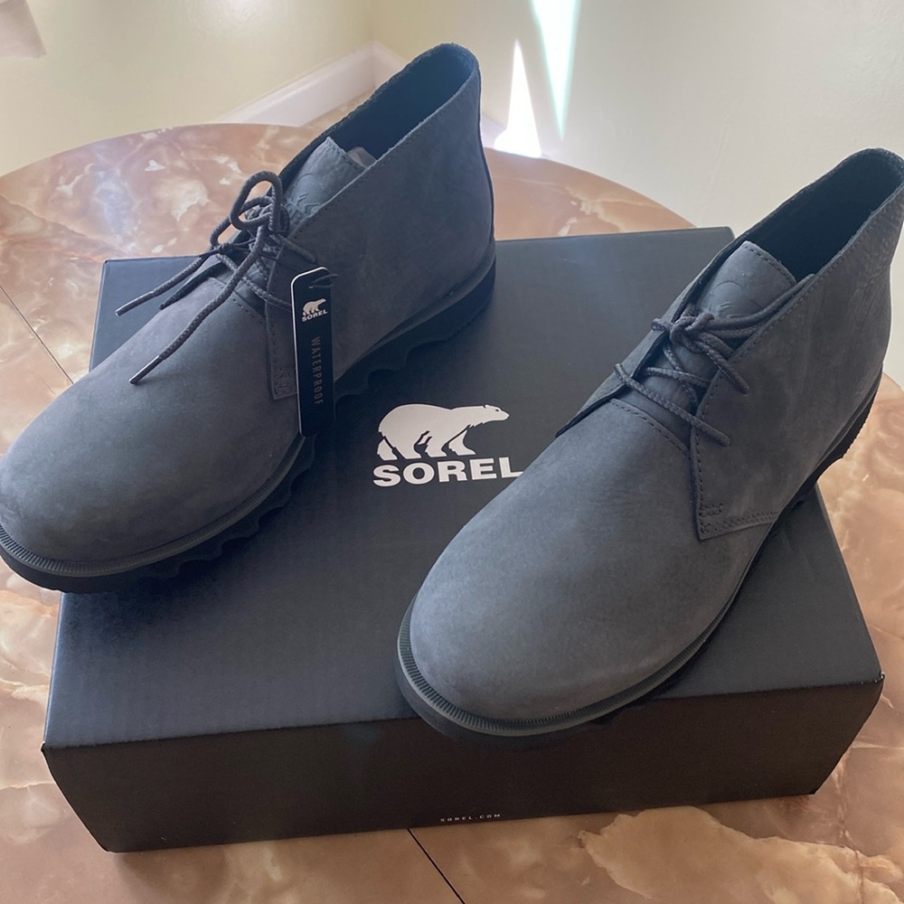 NWT Men’s Sorel waterproof Kezar Chukka WP in Grill/Black size 10.5